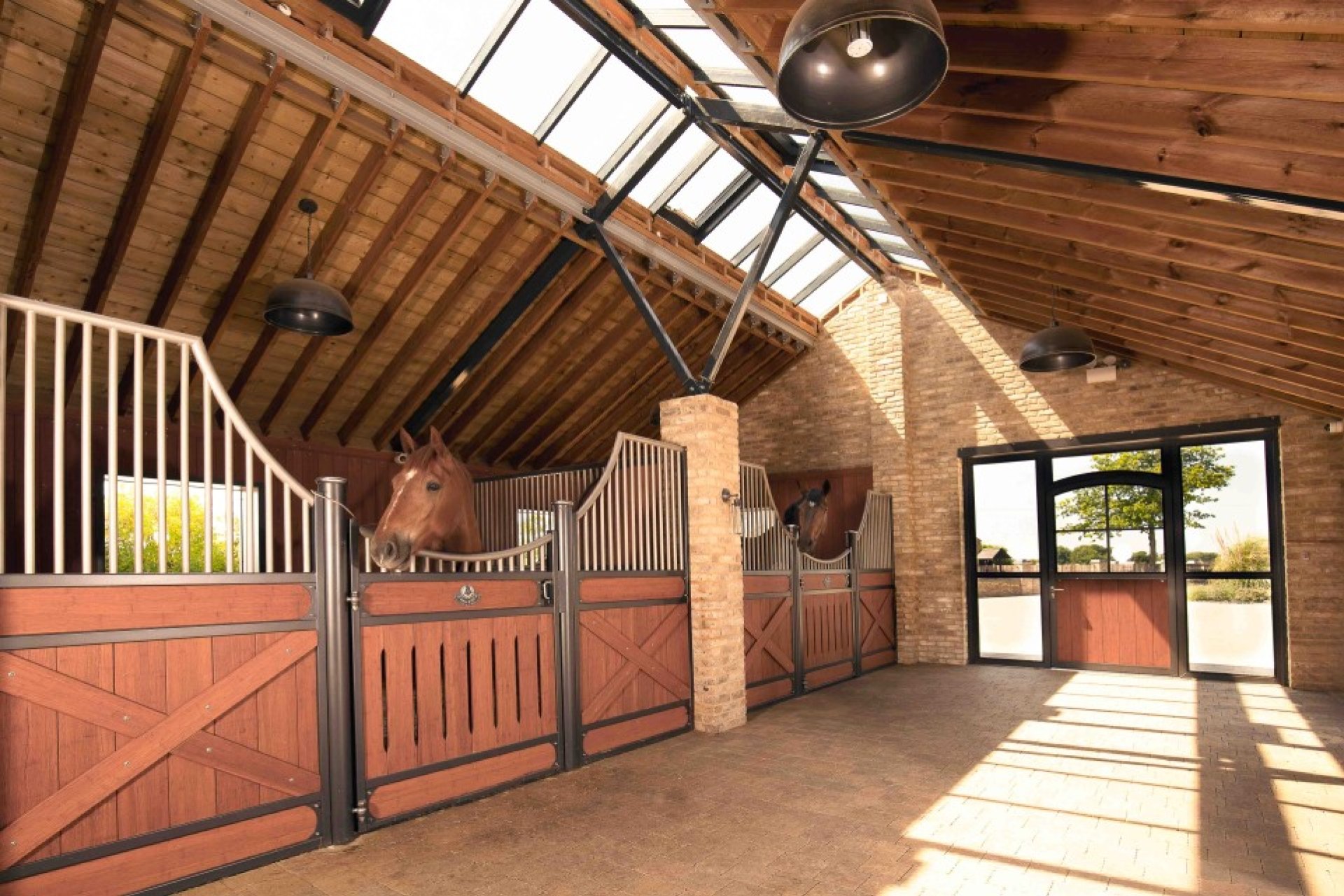 Stallgasse mit individuellen Pferdeboxen Bremen mit Pulverbeschichtung und Edelstahlaufsatzgitter